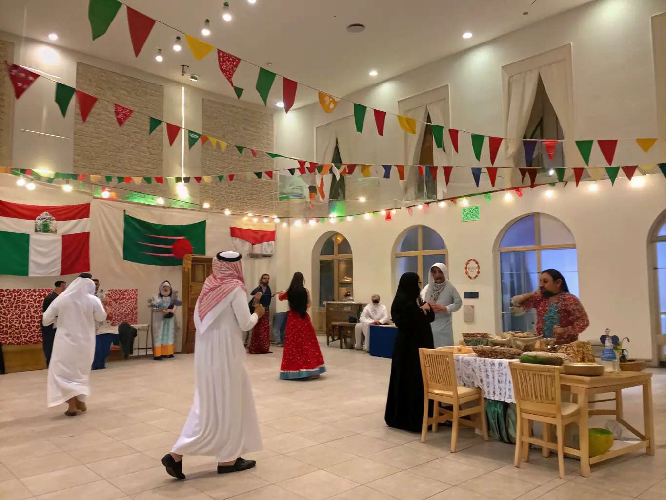 A heartwarming photo of a cultural exchange event organized by ASSOC HEY JOE ROCK, showing participants from different cultural backgrounds sharing music, dance, and traditions, fostering understanding and appreciation.